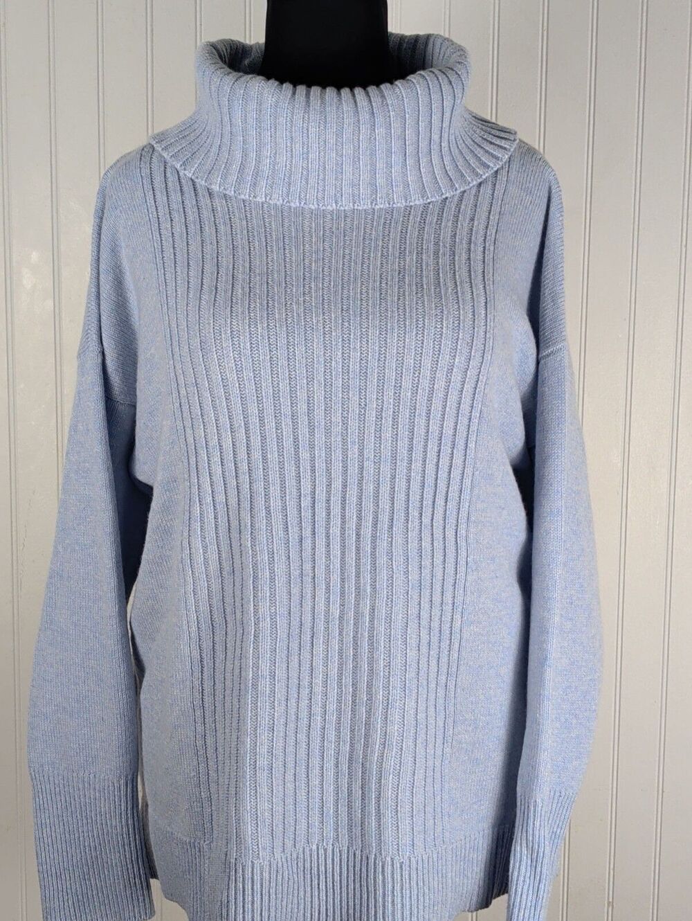 MADELEINE Mode 100% Cashmere Cowl Neck Sweater Light Blue Size 6/8 M